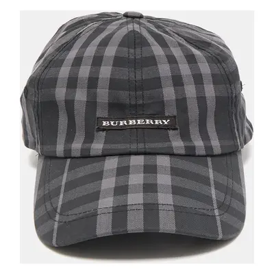 Burberry Black Smoked Check Canvas Baseball Cap One Size