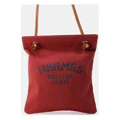 Hermes Aline Rouge H/Gold Toile Chevrons Vaux Barenia Leather Size Mm bag