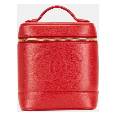 Chanel Red CC Caviar Vanity Bag