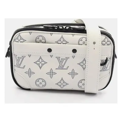 Louis Vuitton Leather Monogram Shadow White Alpha Wearable Wallet Nv Shoulder Bag