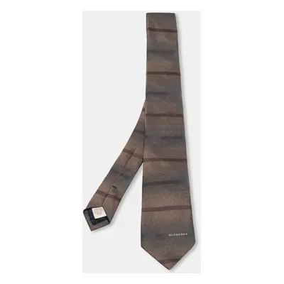 Burberry Brown Striped Silk Tie