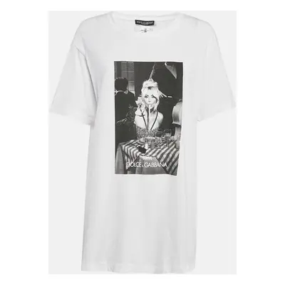 Dolce & Gabbana x KIM White "Ciao Kim" Cotton Crew Neck T-Shirt