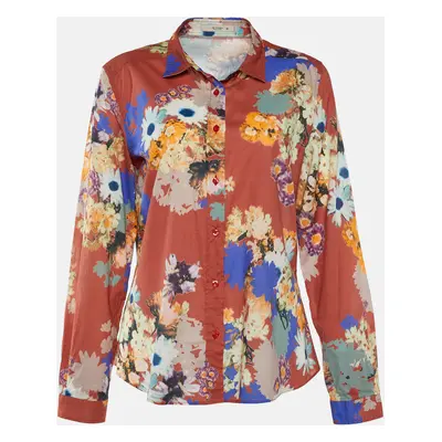 Etro Multicolor Floral Printed Cotton Long Sleeve Button Front Shirt