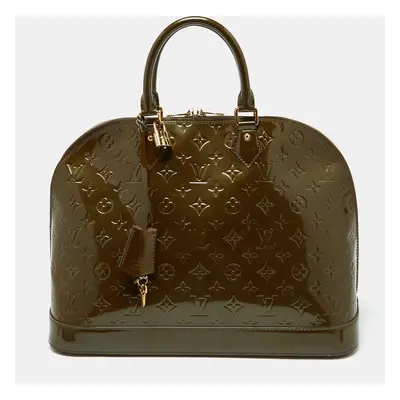 Louis Vuitton Vert Bronze Monogram Vernis Leather Alma GM Bag