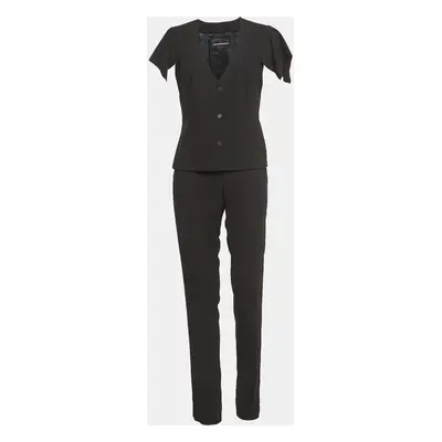 Emporio Armani Black Cotton Pique Pantsuit