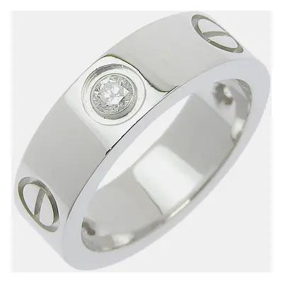 Cartier 18K White Gold and Diamond Love Band Ring EU