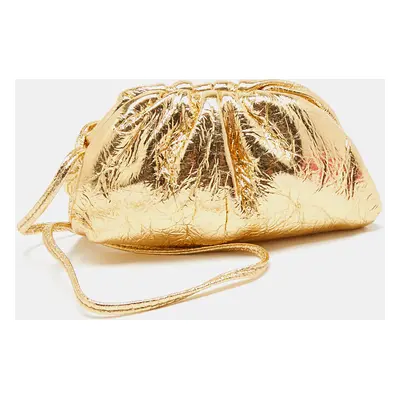 Bottega Veneta Gold Patent Leather The Pouch Coin Purse