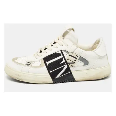 Valentino White/Black Leather VLTN Sneakers Size