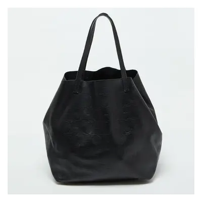 CH Carolina Herrera Black Monogram Leather Matryoshka Tote