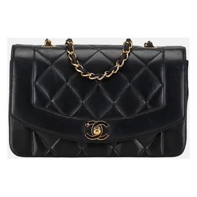 Chanel Black Lambskin Matelasse Diana Coco Mark Chain Shoulder Bag