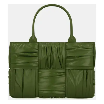 Bottega Veneta Green Calf Leather Arco Leather Tote Bag