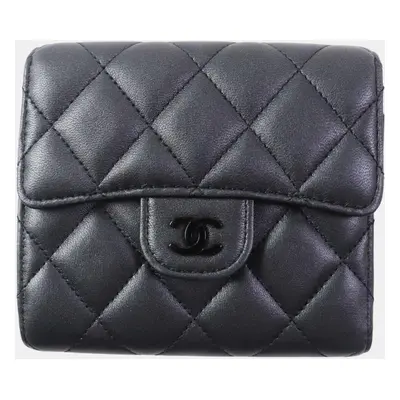 Chanel Black Leather Timeless Classic Small Wallet