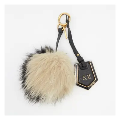 Fendi Monochrome Fox Fur Pom Pom Keyring/ Bag Charm