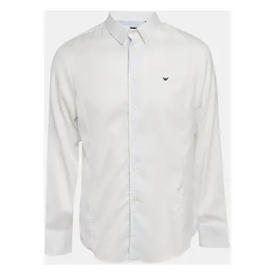 Emporio Armani White Cotton Blend Button Down Shirt