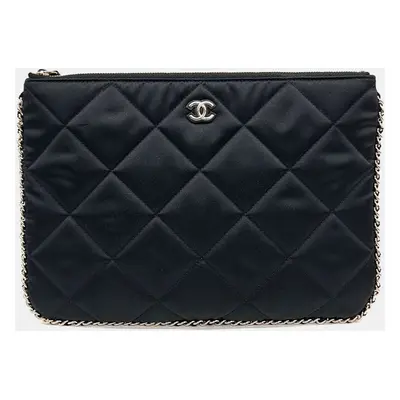 Chanel Black Fabric clutch