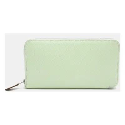 Hermes Azap Long Silk In Leather Wallet Green Leather