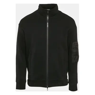 Emporio Armani Black Neoprene Zip-Up Jacket