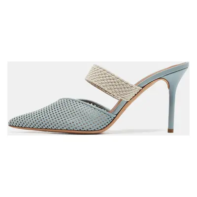 Malone Souliers Blue Perforated Leather Maisie Mules Size