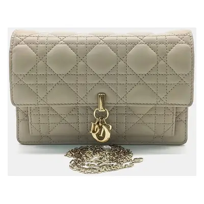 Dior Beige Leather Miss Chain Pouch Bag