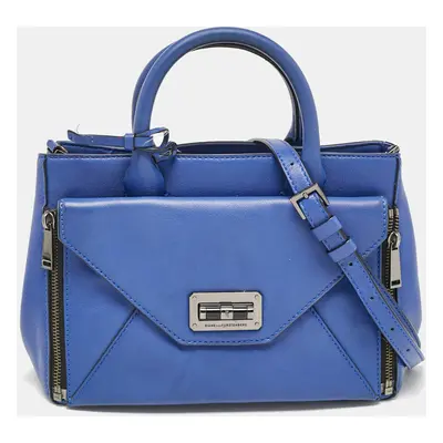 Diane Von Furstenberg Blue Leather Secret Agent Tote