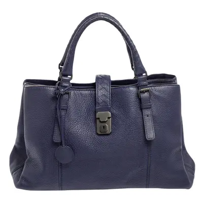 Bottega Veneta Blue Cervo Leather Roma Tote