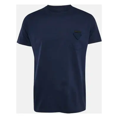 Prada Navy Blue Jersey Crew Neck T-Shirt