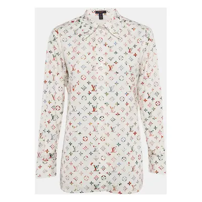 Louis Vuitton White/Multicolor LV Monogram Print Cotton Shirt