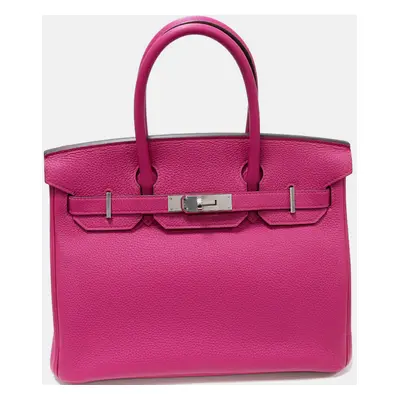 Hermes Rose Purple Birkin Togo Handbag