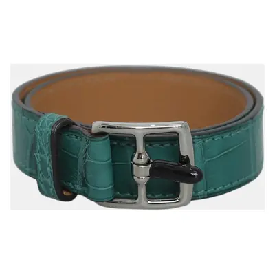 Hermes Crocodile Leather Etriviere Double Tour Bracelet