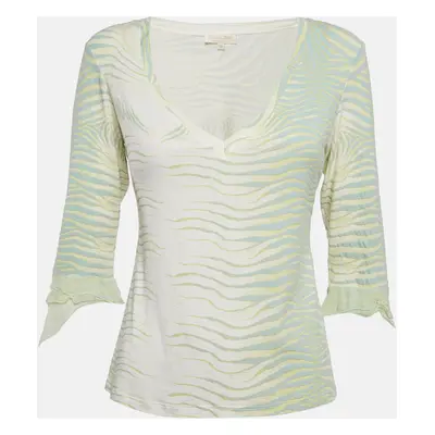 Roberto Cavalli Green Print Jersey T-Shirt