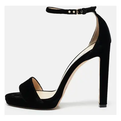 Jimmy Choo Black Velvet Misty Sandals Size