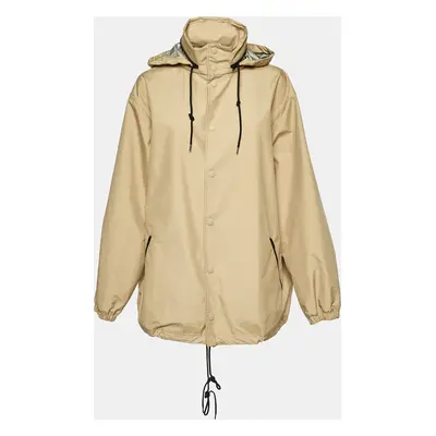 Balenciaga Beige Logo Print Nylon Windbreaker Jacket