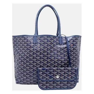 Goyard Navy Blue Leather Saint Louis Pm Tote Bag