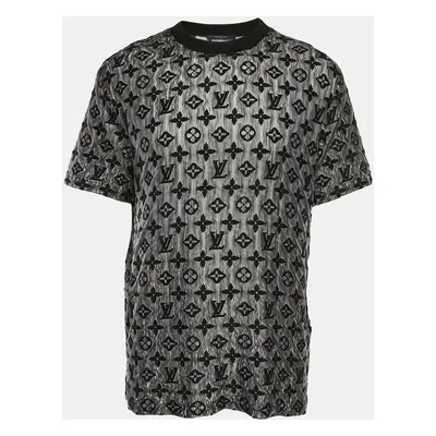 Louis Vuitton Black Monogram Cotton Crew Neck T-Shirt