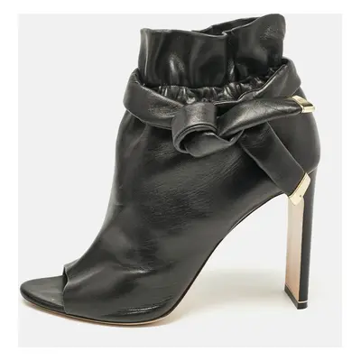 Nicholas Kirkwood Black Leather Open Toe Ankle Boots Size