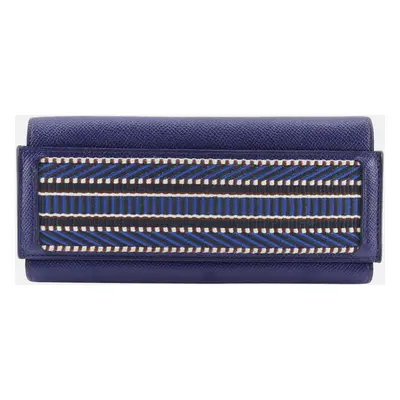 Hermes Blue Leather Passant Long Wallet