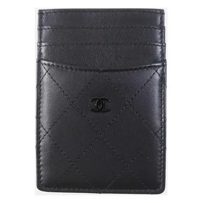 Chanel Black Lamb Leather Coco Mark Card Case