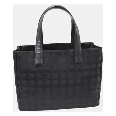 Chanel Black Canvas Nylon Tote Handbag