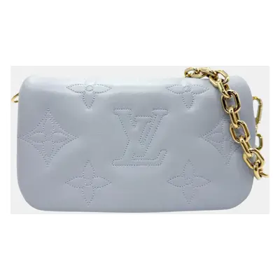 Louis Vuitton Leather Blue Glacier Bubble Glam Wallet On Strap Bag