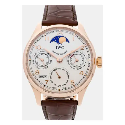 IWC Silver 18k Rose Gold Portugieser Automatic Men's Wristwatch mm