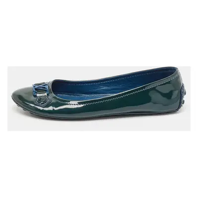 Louis Vuitton Green Patent Leather Oxford Ballet Flats Size 39.5