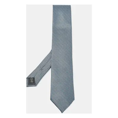 Ermenegildo Zegna Blue Patterned Silk Tie