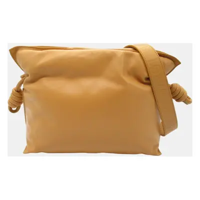 Loewe Brown Camel Leather Flamenco Clutch Shoulder Bag