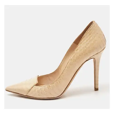 Jimmy Choo Beige Python Pointed Toe Pumps Size