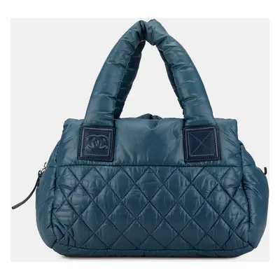 Chanel Blue Nylon Small Nylon Coco Cocoon Handbag