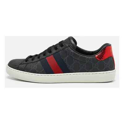 Gucci Black GG Supreme Canvas Web Ace Sneakers Size