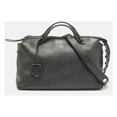 Fendi Black Leather Large By The Way Boston Bag