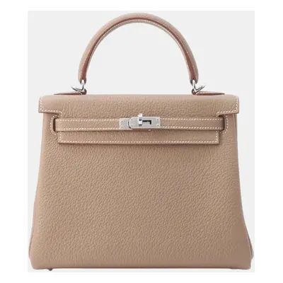 Hermes Etoupe Togo Leather Kelly Retourne bag Size