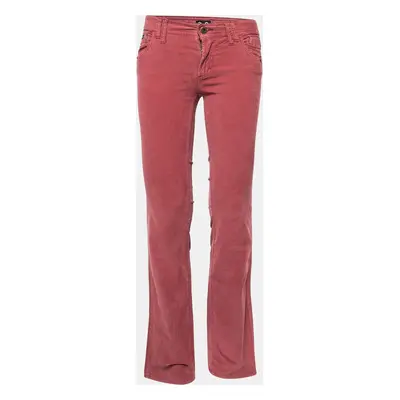 D&G Red Corduroy Low Rise Boot-Cut Tight Fit Pants Waist 29"