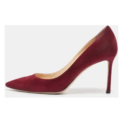 Jimmy Choo Burgundy Suede Romy Pumps Size